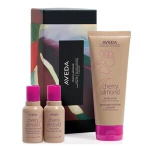 Aveda Cherry Almond Body Care Trio Gift Set: Scrub, Lotion, Hand and Body Wash